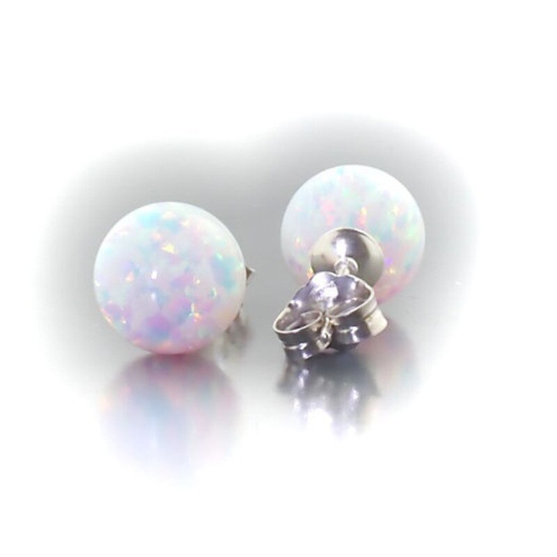 Simples branco cristal moonstone feminino pendientes cor prata círculo redondo opala pequeno brinco para presente feminino bijoux