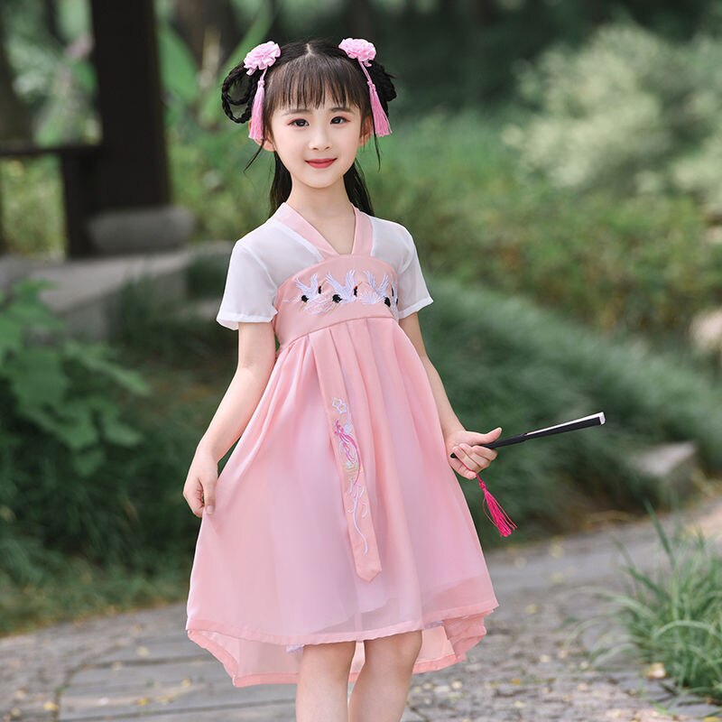 Disfraz de hada antigua hanfu tradicional chino para niñas, ropa de verano de la dinastía tang ming, vestido de princesa para niñas