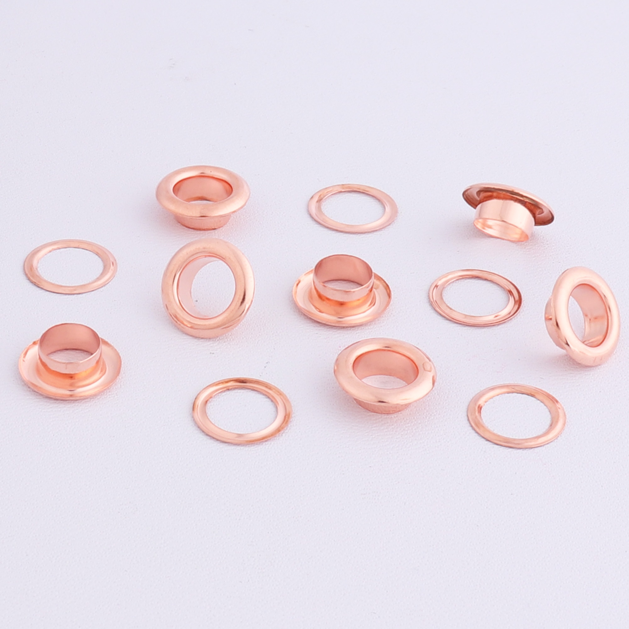 Œillets or Rose de 6mm (trou), 100 ensembles, œillets ronds pour vêtements de couture, accessoires de chaussures en toile pour maroquinerie
