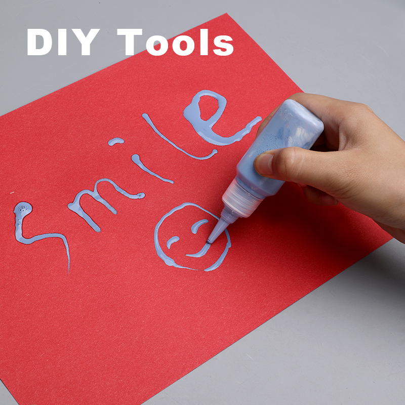 Bottiglia di plastica vuota per applicatore con punta trasparente bottiglia di plastica con tappo a punta per artigianato colla artistica bottiglia riutilizzabile in HDPE