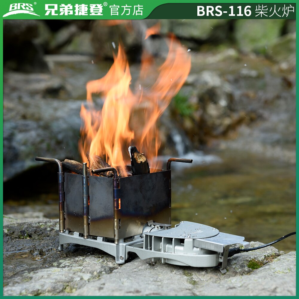 BRS draussen 6000W Holzofen Faltbare Brennholz Ofen Holzkohle Herde BBQ Elektronische Gebläse Herde BRS-116