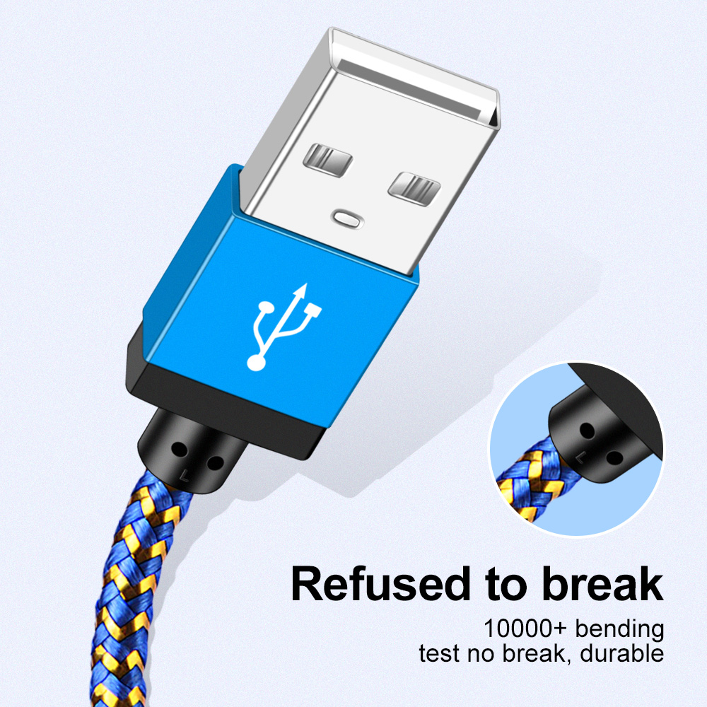 Micro Usb-kabel voor Samsung Galaxy S7 S6 Snel Opladen Mobiele Telefoon Oplader Koord voor Huawei Tablet USB Kabel draad 1M 2M
