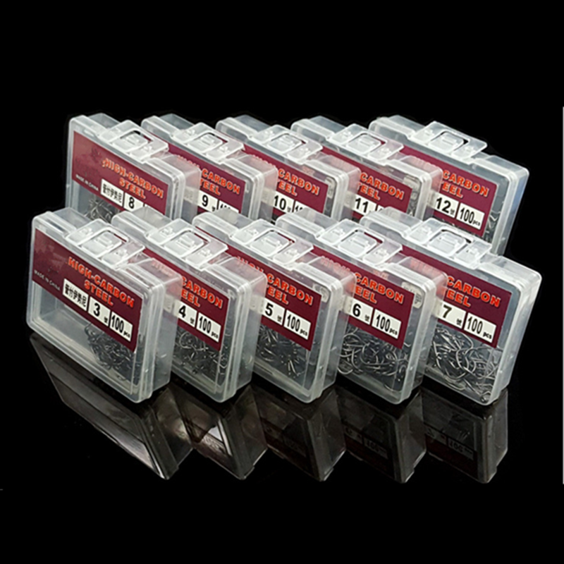 100PCS High Carbon Steel Fishhooks barbed Hook Soft Lure Fishing Bait Fish hooks High Efficiency Barbed Fishing Hooks