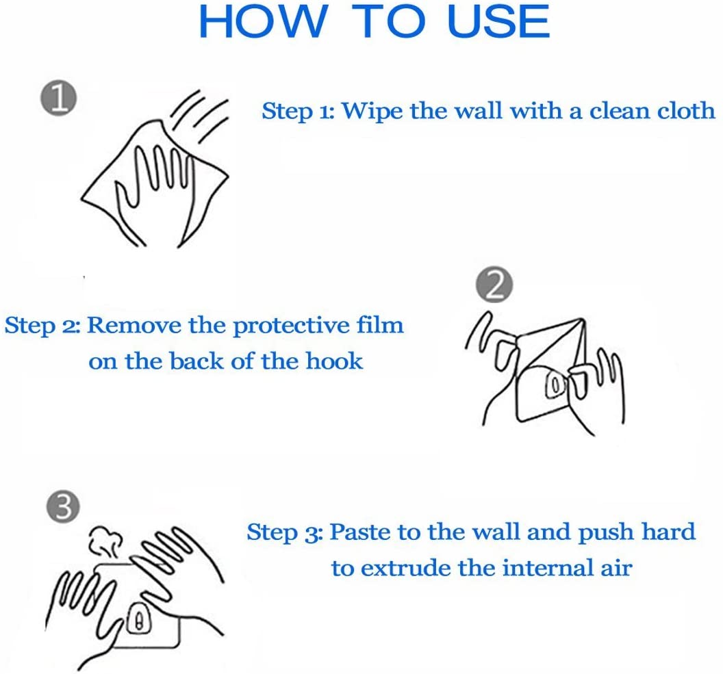 5/10/20 Pack Transparent Plastic Reusable Heavy Duty Wall Hook for Kitchen Bathroom Office No Trace No Scratch Waterproof