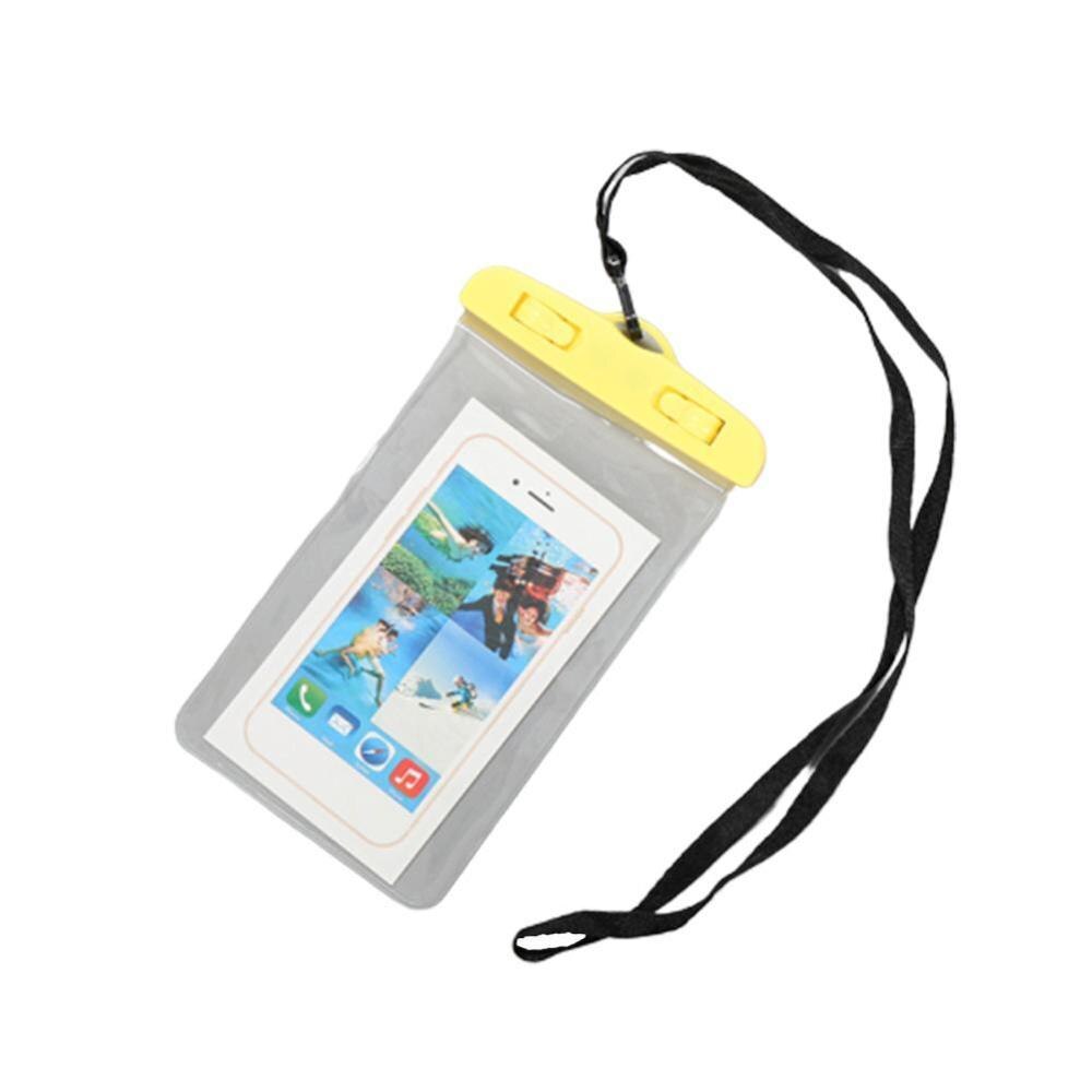Mobiltelefon universell vanntett veske svømmeveske deksel bag undervannskoffert vanntørt basseng strandski til telefon sport  o7 y 7: Gul