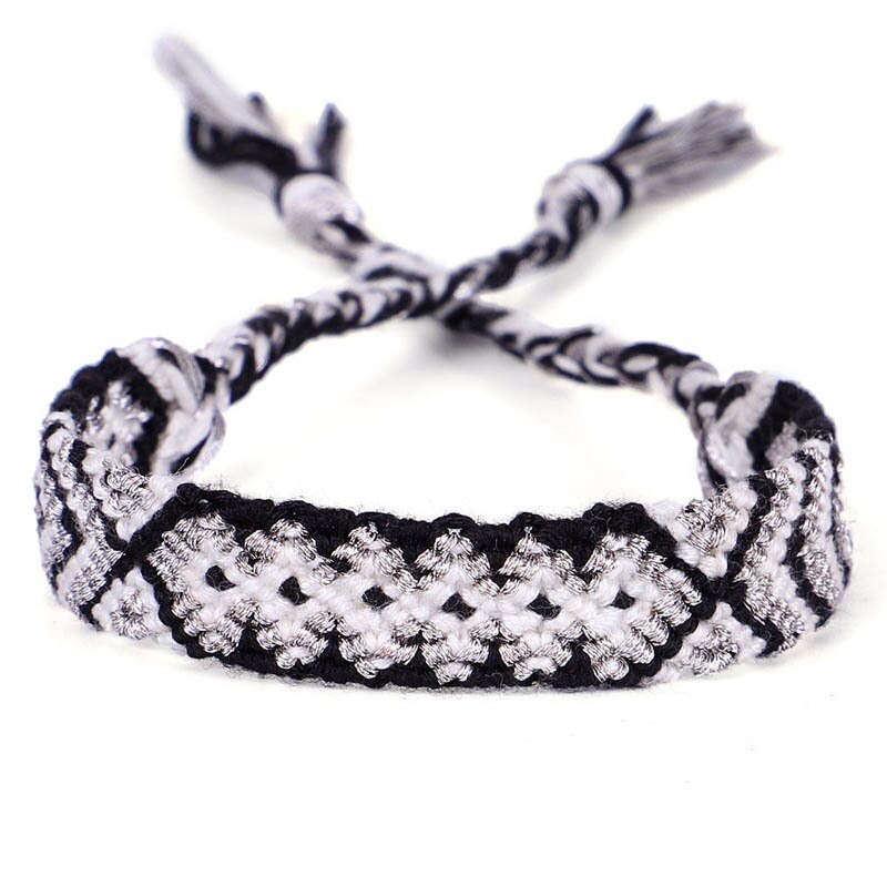 Meetvii Ethnische Boho Handarbeit Geflochtene Baumwolle Seil Armbänder für Frauen Glück Freundschaft Armbänder: 7