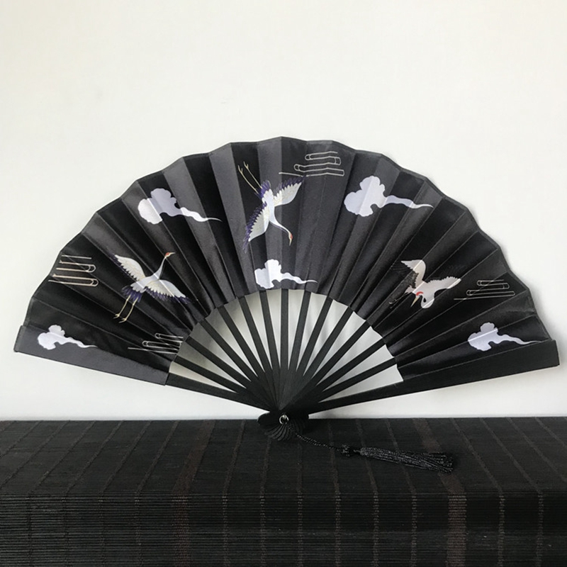 Éventail de Danse Japonais en Soie et Bambou, Pliable, Artisanal original de style Vintage Rétro Chinois pour Décoration de la Maison: 03