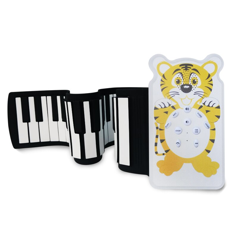 49 Keys Roll Up Piano Foldable Portable Hand Roll Piano with Built-in Loudspeaker: 49K5 tiger