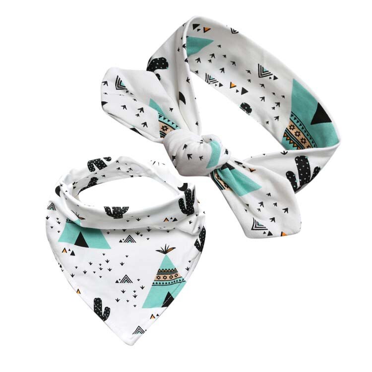 2 Stuk/0-2Years/Babyvoeding Items Dingen Voor Jongens Meisjes Katoen Slabbetjes + Hoofdband Goedkope Spullen Voor Pasgeborenen accessoires Set BC1674-1: K