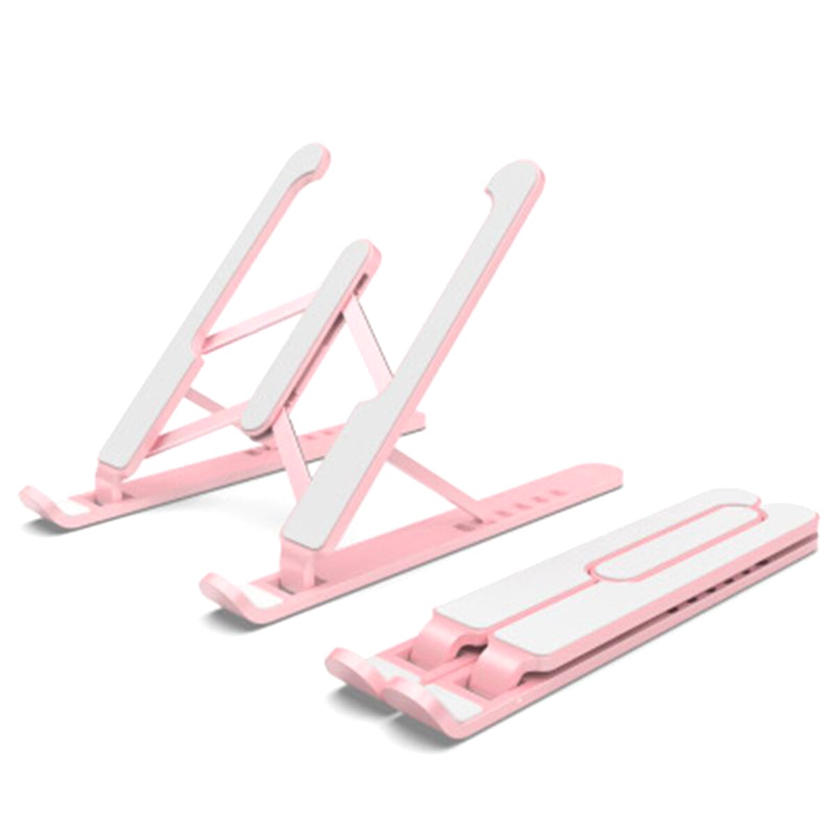 Laptop Stand, Adjustable Aluminum Laptop Notebook Stand Ergonomic Desktop Holder Compatible with MacBook Air, Dell XPS, HP More: Pink