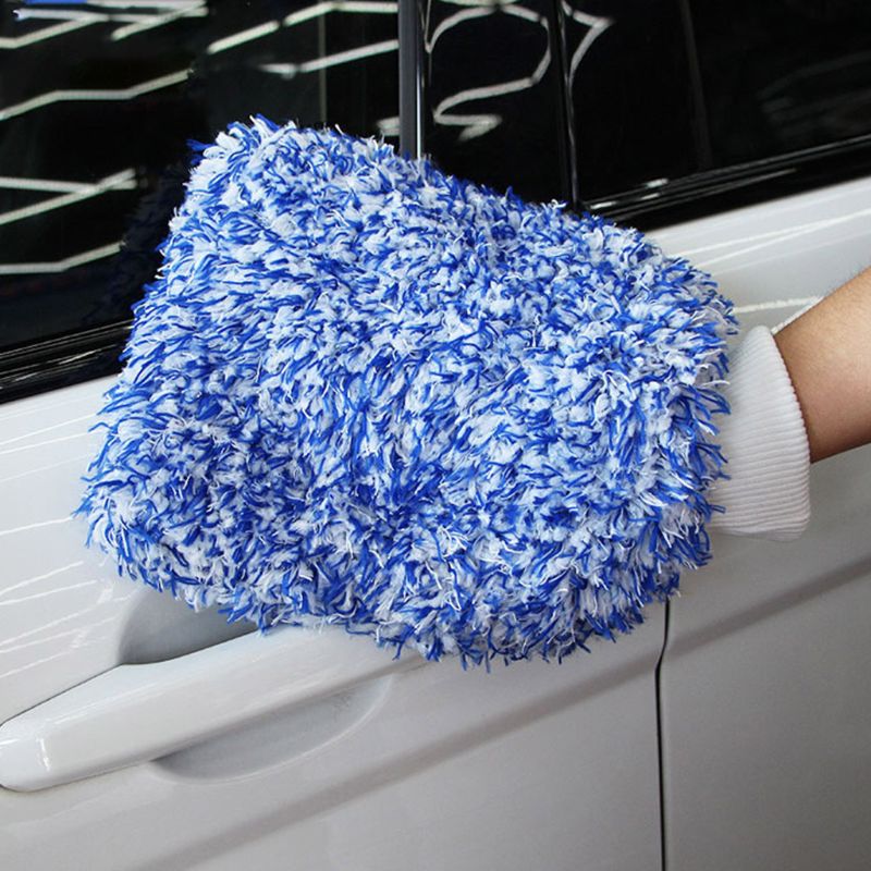 Gant de lavage de voiture Double face Premium microfibre nettoyage gant non pelucheux Automobile imperméable polyvalent propre