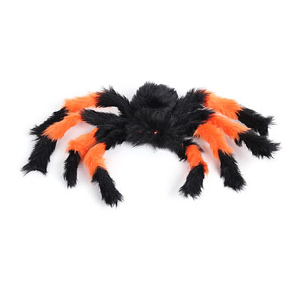 Verklighetstrogna halloween rekvisita plysch spindel leksaksimuleringsmaterial för fest 30cm läskiga spindlar 6 färger: Svart orange