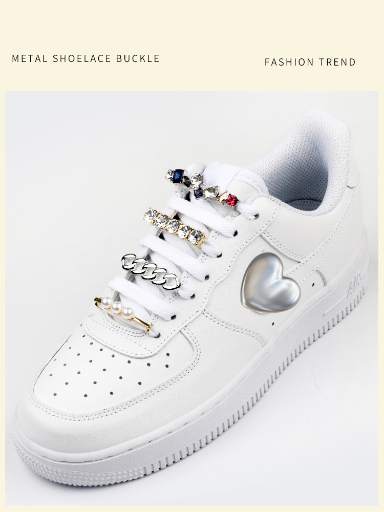 Turnschuhe Schnürsenkel Dekoration Metall Schnürsenkel Schnalle Perle Schuhe Charme Zubehör Glänzenden Strass Frauen schnürsenkel Dekorative