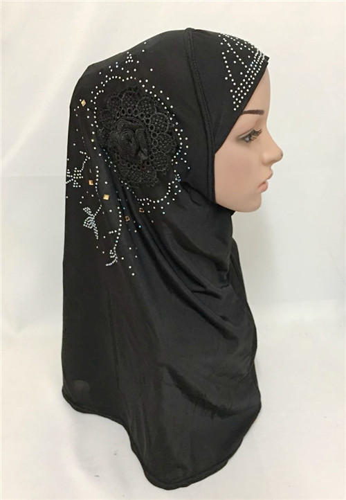 Islamilainen naisten huivi päähineet muslimi hijab sisäkorkki huivi huivi ramadan arab amira huivi koko kansi turbaani hijab: 01 mustaa