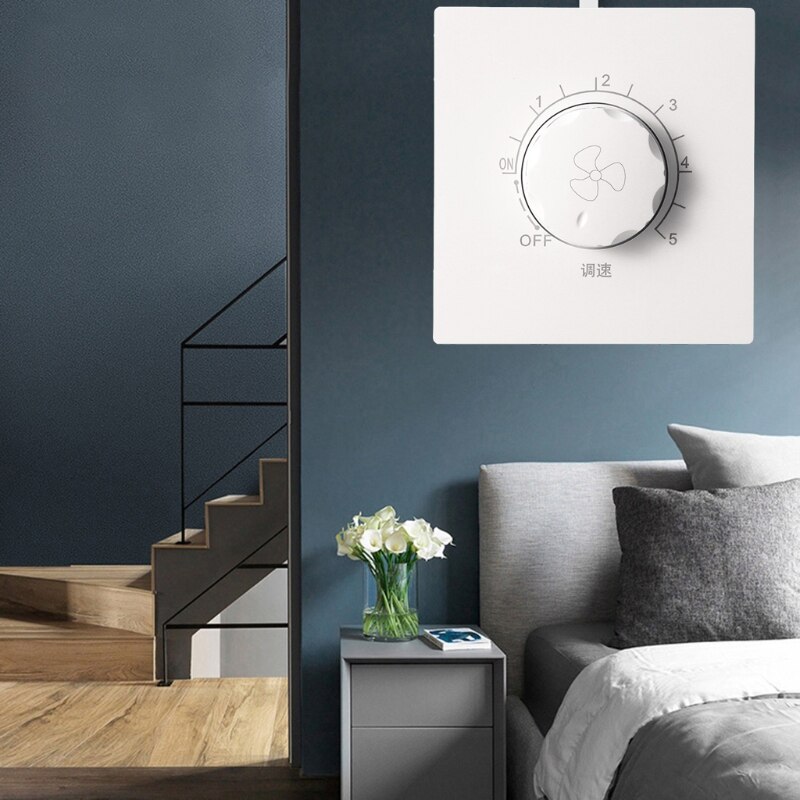 Uso domestico nascosto 86 tipo 220V 10A regolazione ventilatore a soffitto interruttore di controllo della velocità interruttore a pulsante a parete R2JD