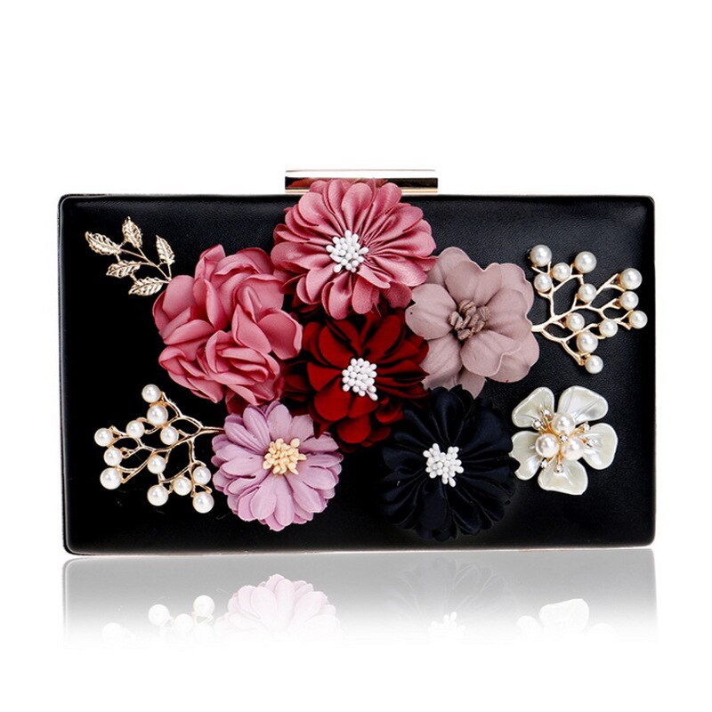 Dame blomstret farverig diamant kvinder clutch bryllup aftentaske håndtaske toiletartikler og pung skuldertaske fest crossbody tasker