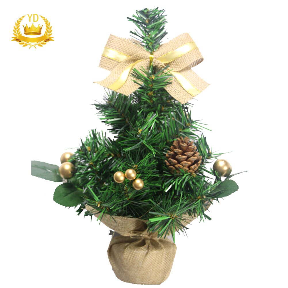 Mini Kunstmatige Kerstboom Met Dennenappel Lint Ydhs