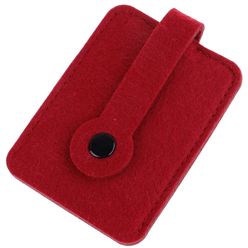 1 stk mænd kvinder uld filt nøglering holder taske taske lomme bil nøgle pung pung nøgler organizer taske: Rød