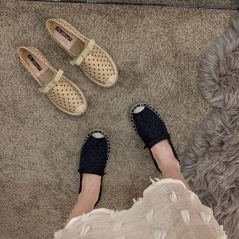 MIYEDA-zapatos informales para mujer, zapatillas náuticas de lunares sin cordones, transpirables, suaves, combinan con todo, planos y poco profundos para mujer