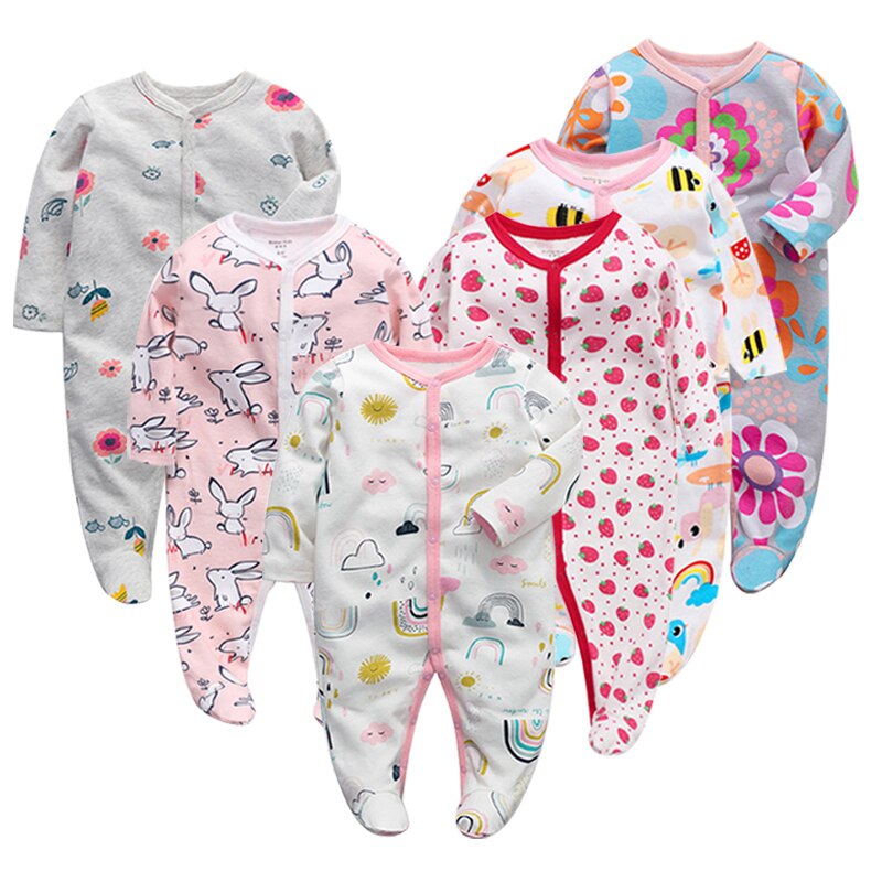 Babykleding met lange mouwen voor meisjes en jongens, rompertjes met lange mouwen, rompertjes voor baby's, pyjama's en rompertjes voor baby's vanaf 0-12 maanden.: E456-004 / 12m