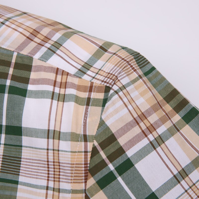 Engelsk stil langærmet plaid ternet bomuldsskjorte lommefri standard pasform casual button-down mænd gingham skjorter