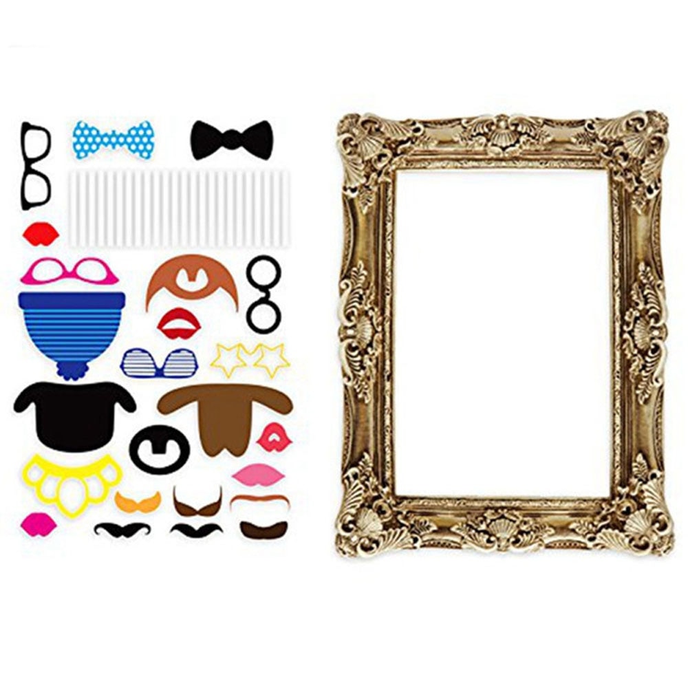 24 Stks/set Party Photo Booth Props Met Antieke Papier Frame Voor Wedding PhotoBooth Verjaardag Grappige Event Decoratie Benodigdheden