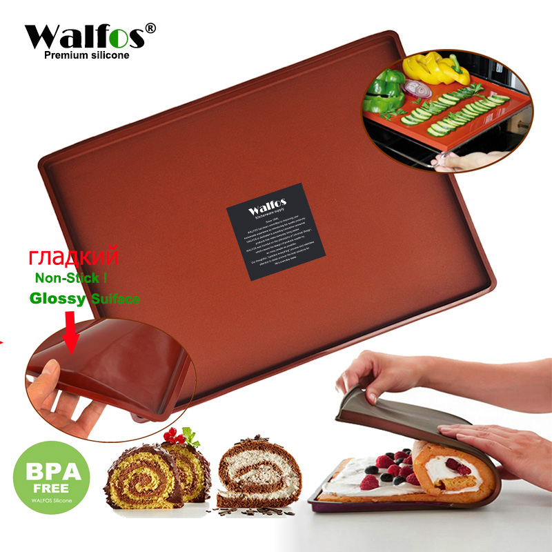 Walfos Food Grade Siliconen Bakken Mat Diy Multifunctionele Cake Pad Non-stick Oven Liner Zwitserse Roll Pad Bakvormen Bakken gereedschap