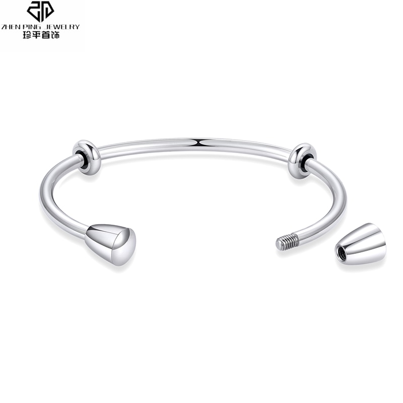 Pulsera de hombre con brazalete abierto de acero inoxidable a la