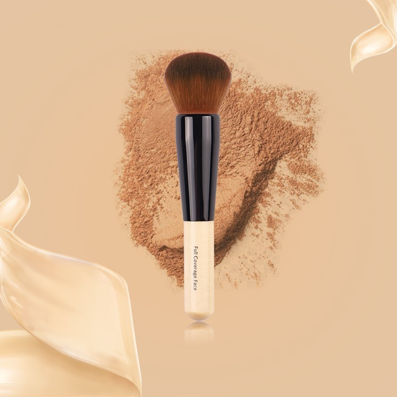 Brochas de maquillaje de lujo, pincel plano superior para base, pincel grande para reparación de cara, brocha de contorno para crema líquida en polvo