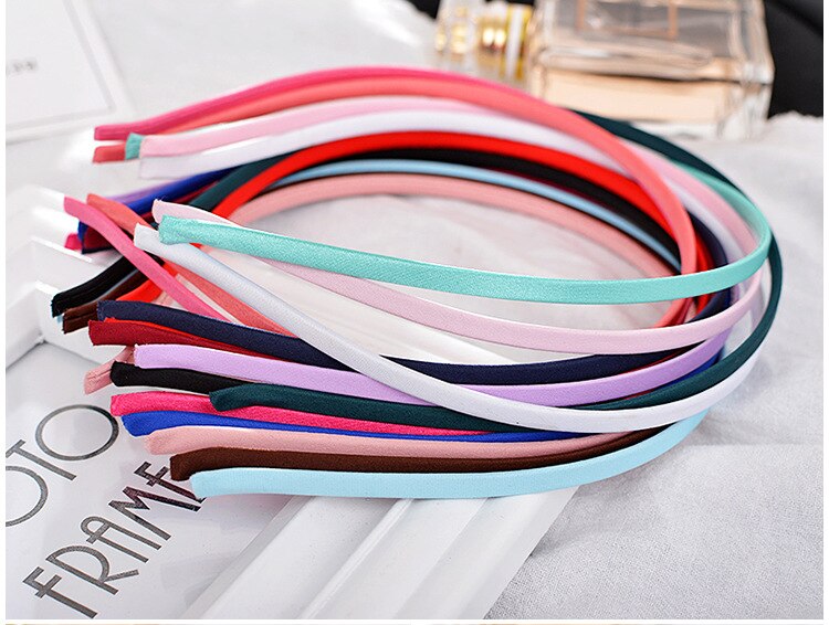 10 sztuk zwykły stałe 5MM satynowa pokryte żywicy Hairbands ze stali nierdzewnej pałąk akcesoria do włosów dla dorosłych dzieci prezent