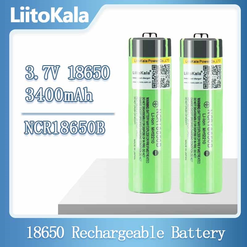 NEUER LiitoKala 18650 3400 mAh Original-Akku 3,7 V Li-Ion wiederaufladbar NCR18650B 18650 3400