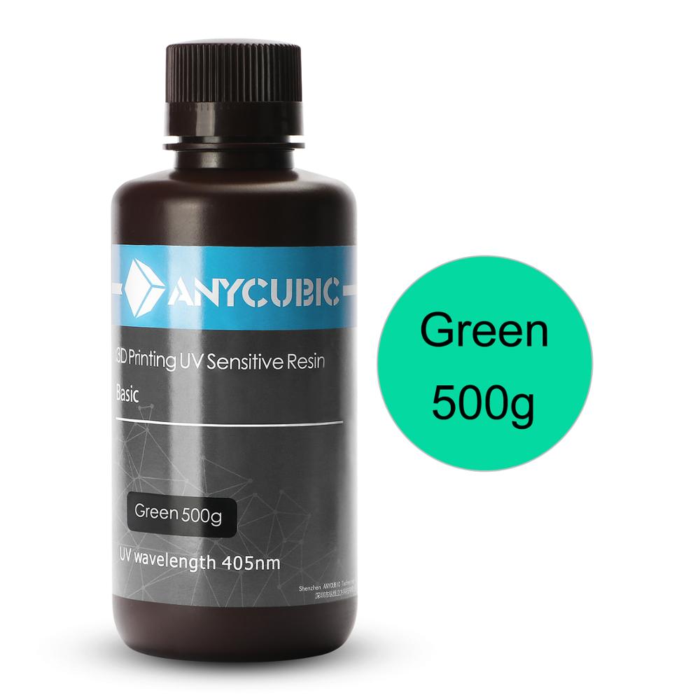 ANYCUBIC 405nm UV Harz Für Photon 3D Drucker Photon-S Druck Material LCD UV Empfindliche Normalen 500 ml/1L Flüssigkeit Flasche: TranGreen-500ml