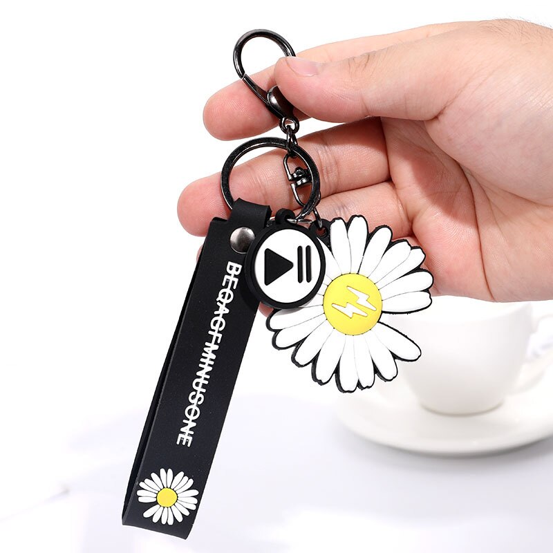 ins explosion models small canvas shoes daisy keychain men and women couples decorative bag lanyard key chain pendant