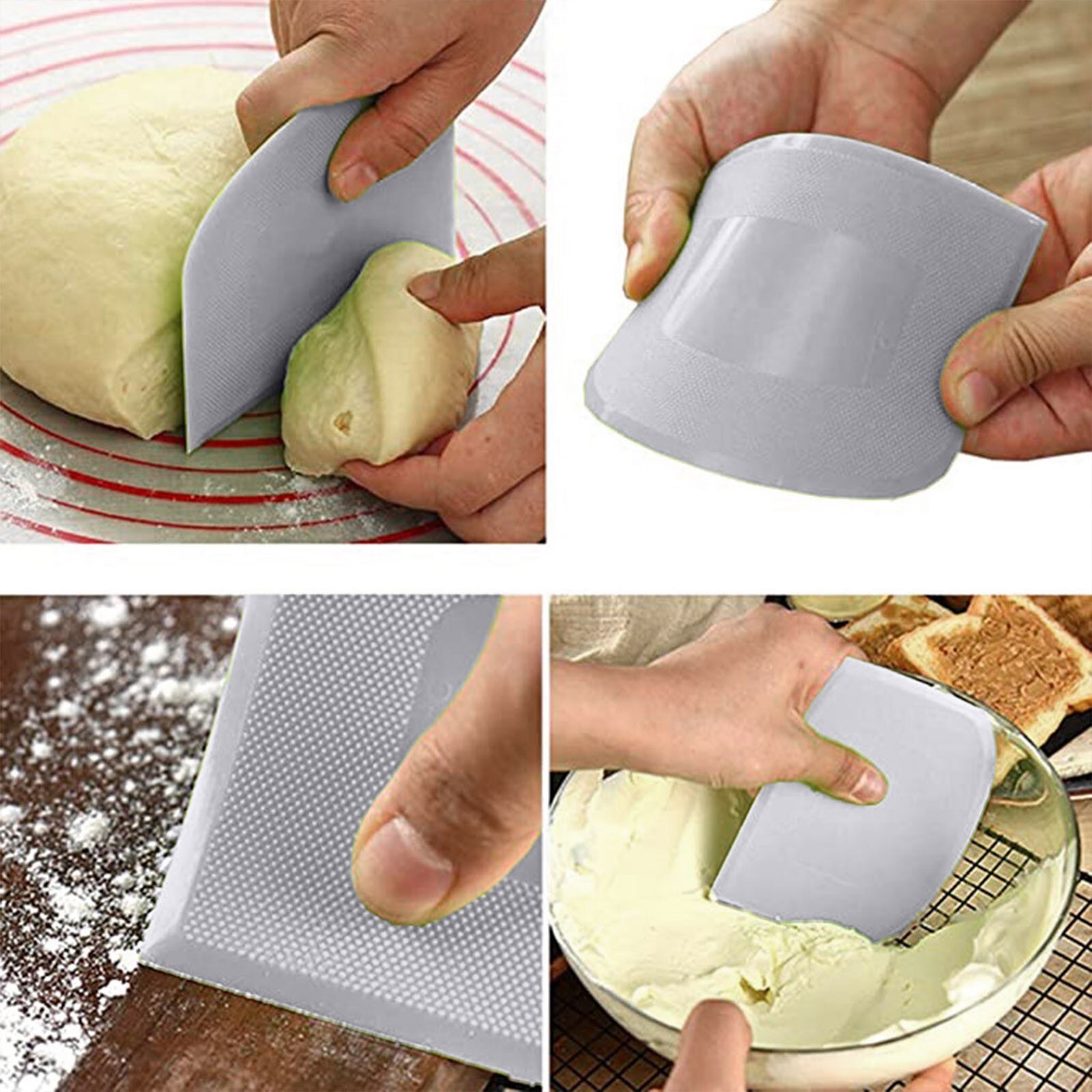 3PC Useful Cream Spatula DIY Pastry Cutters Fondant Dough Scraper Cake Cutter Pastry Baking Tool Kitchen Accessories