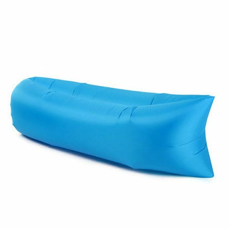 Camping Inflatable Sofa Lounger Air Sofa Lazy Bag Portable Air Bed Down Sleeping Bag Outdoor Ultralight Beach Travel Bag: Blue