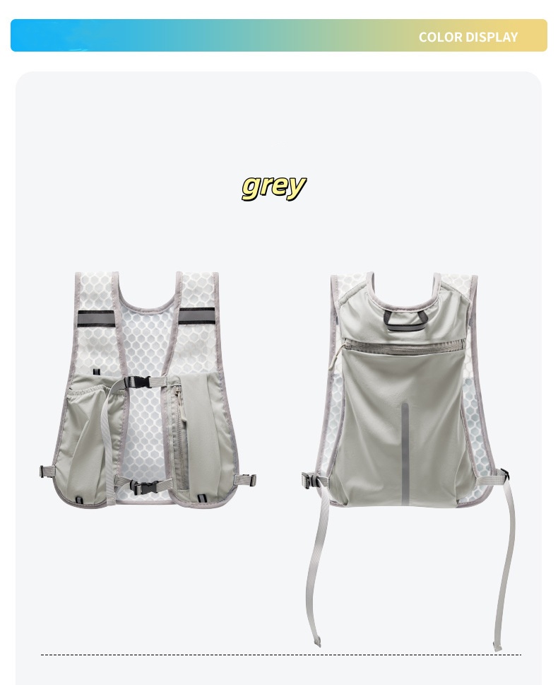 Lichtgewicht hardloopvest rugzak outdoor sport hydratatievest heren dames reflecterend wandelen fietsen waterfles borsttas: zwarte kleur