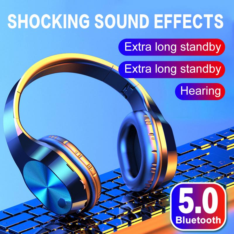 Hifi Over Ear Noise Cancelling Headphone Stereo With Mic Lightweight Auriculares Heaset T5 Sports 5.0 Headset Wireless Bluetooth