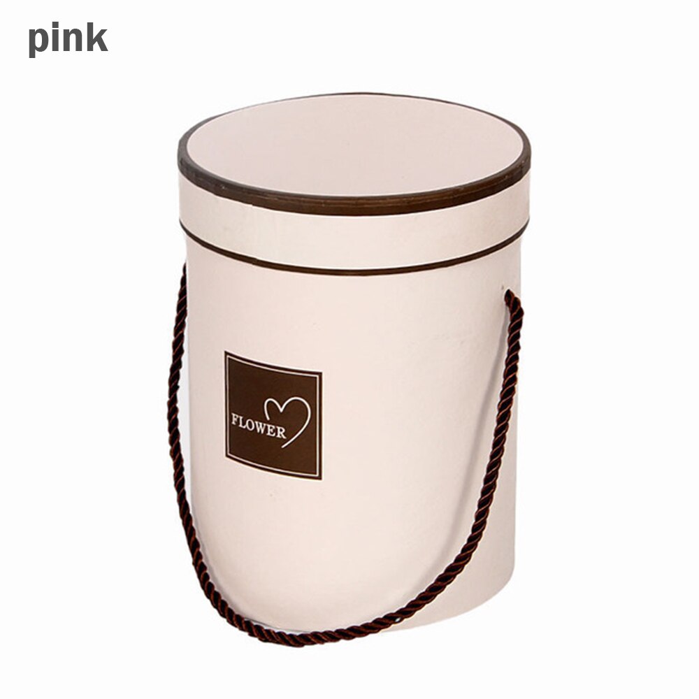 Ronde Bloem Papier Dozen Rose Bloem Knuffel Emmer Vaas Met Deksel Party Verjaardag Presenteert Home Decor Voor Bruiloft Diy supply: B Mini Pink