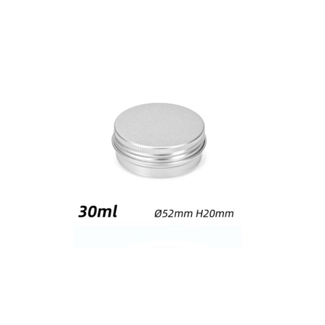 5ml-250ml kosmetiske aluminiumsdåser aluminiumskasser sølv aluminiumsdåser dåser skruetop rund lys krydderi dåser dåser lågbeholdere: 30ml