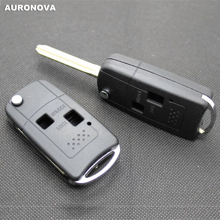 AURONOVA Upgrade Flip Folding Key Shell for Toyota Camry Prado Land Cruiser 2 Buttons Modified Remote Car Key Case