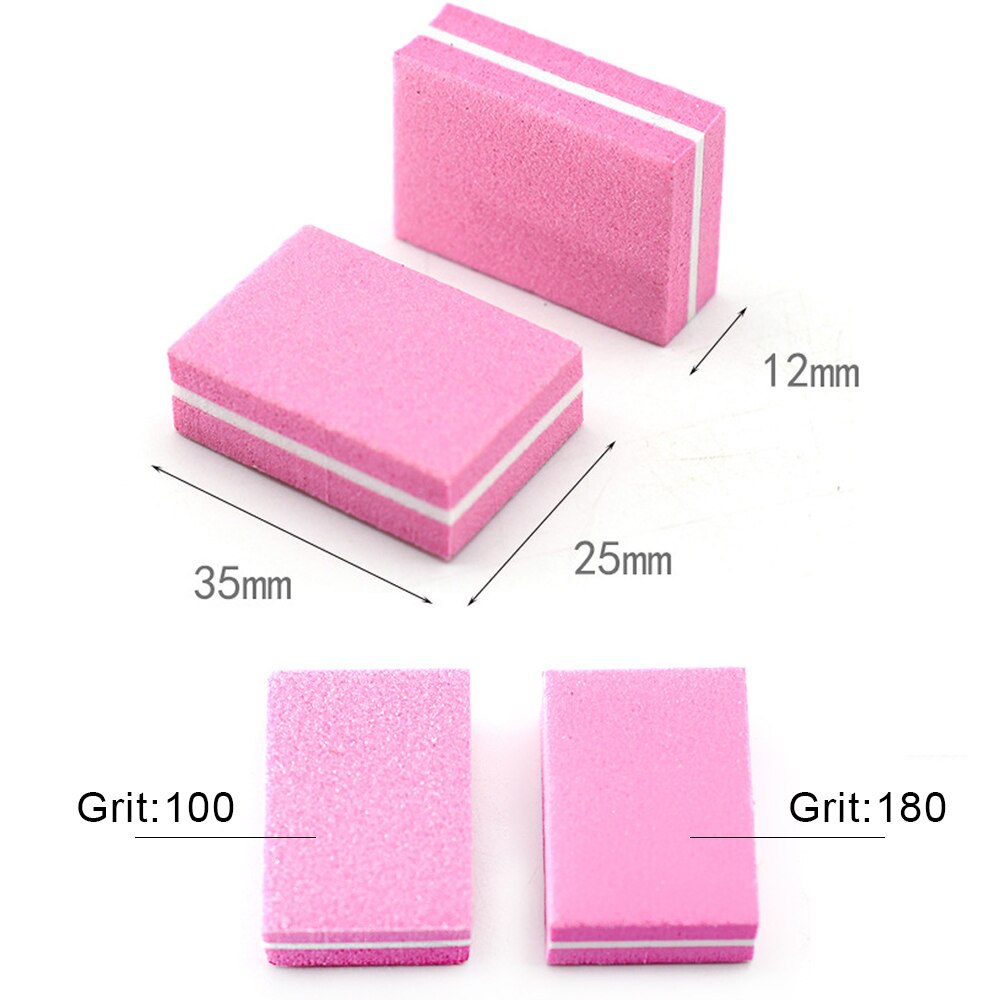 Mini bloques de limado de uñas para manicura , bloque de pulido de uñas de esponja colorida, lijado 100/180, 10/25/50 piezas