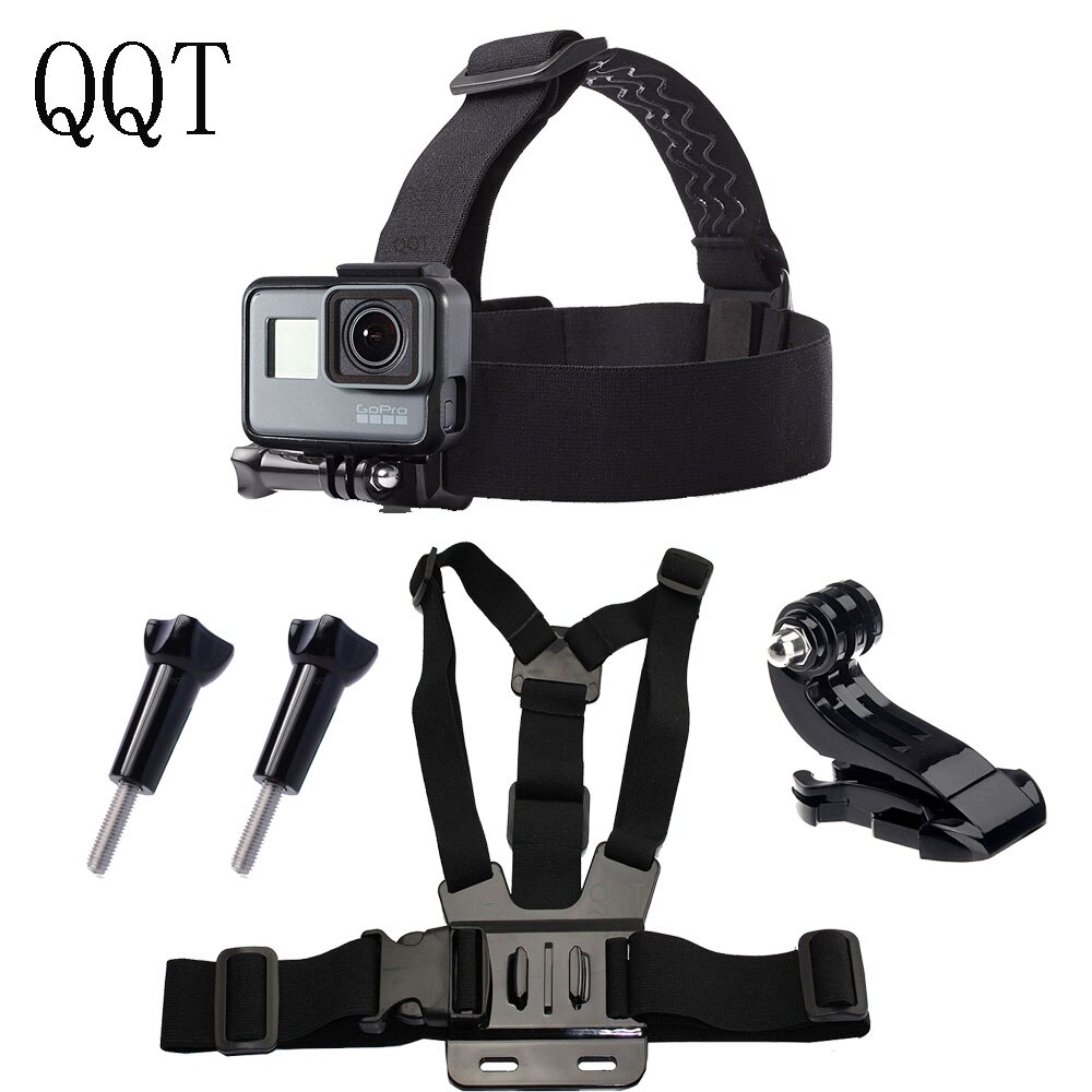 Qqt Voor Gopro Accessoires Set Mount Borstband + Hoofdband Voor Go Pro Hero 7 6 5 4 3 + 3 2 Sjcam SJ4000 Actie Camera