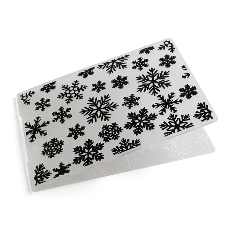 1Pc DIY Xmas Snowflake Plastic Embossing Folder Stencil for Scrapbooking Photo Album Decorative Embossing Folder Template Craft