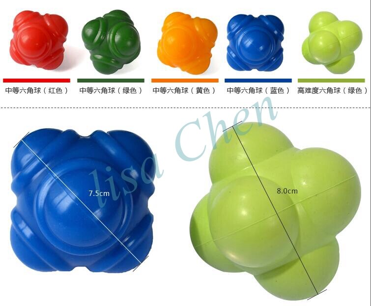 Pelota de reacción de goma elástica de 7,5/8cm, Bola de entrenamiento para la coordinación de la agilidad y el ejercicio réflex, pelota de entrenamiento para acondicionamiento físico, pelota de baloncesto, velocidad de respuesta