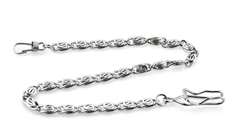 Rustfrit stål kæde vintage 37.5cm halskæde til mænd eller kvinder smykker tilbehør lommeur kæde: Hvid