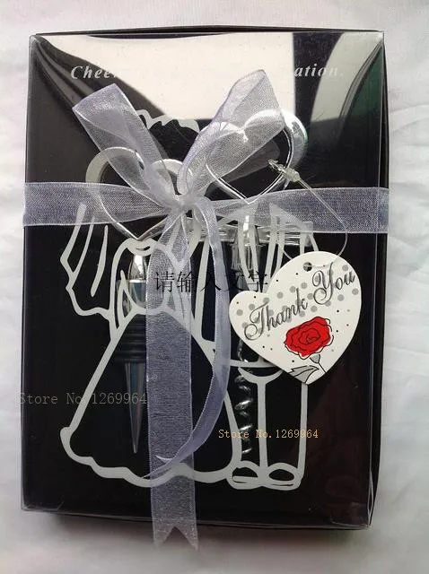 10 boîtes de tire-bouchon en forme de cœur d'amour, ouvre-bouteille de vin + bouchon de vin, de mariage pour invités, ensemble ouvre-bouteille, décoration de mariage: Black