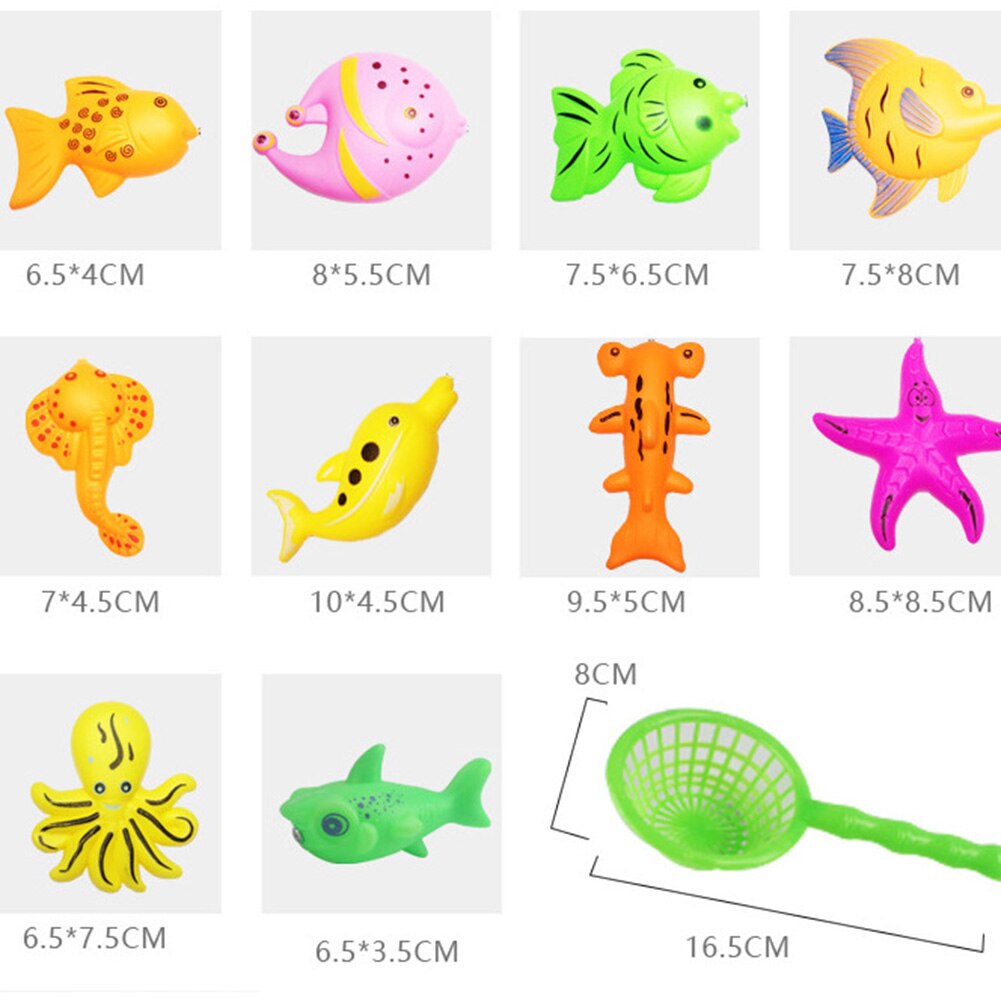 34 Sets Of Children's Fishing Toy Set 30 Fish + 2 Fishing Rods + 2 Fishing Children's Outdoor Indoor Educational Inflatable Toys