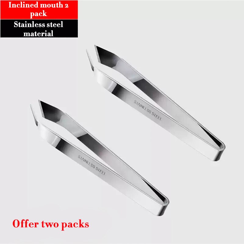 Stainless steel pig hair clip kitchen household salmon bone clip chicken duck feather plucking fish bone pliers tweezers: Red