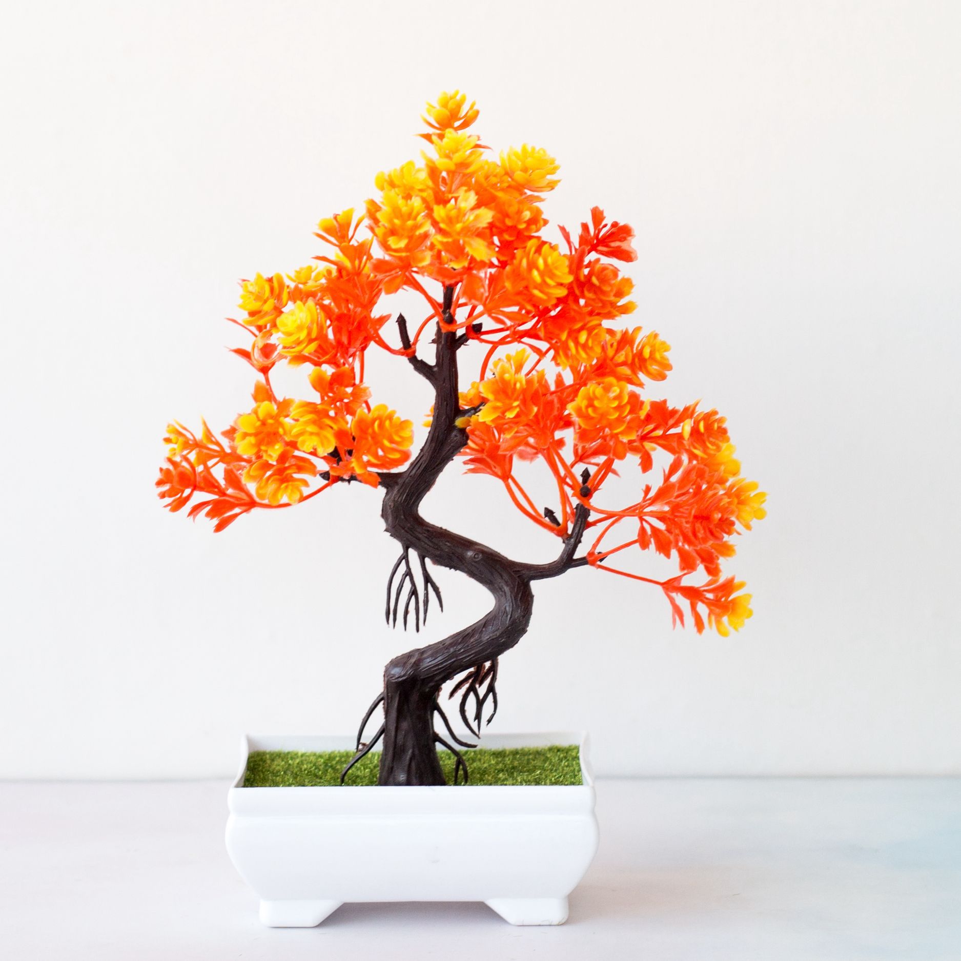 Plantas artificiales realistas, bonsái, plantas de plástico, flores, árbol pequeño, maceta, adornos en maceta para decoración del hogar, decoración de jardín de Hotel: hongyundangtou orang