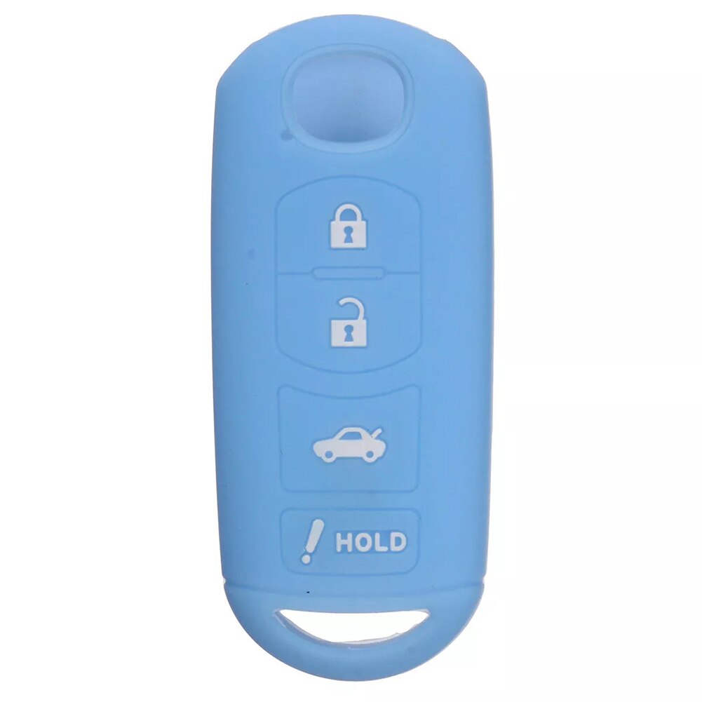 Auto Styling 4 Knop Afstandsbediening Sleutel Cover Siliconen Case Shell Voor Mazda 3 6 MX5 CX-5 CX-7 CX-9: Light Blue